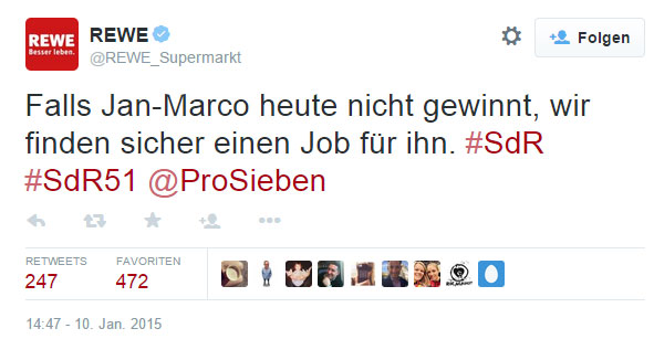 Reactive Tweet von REWE