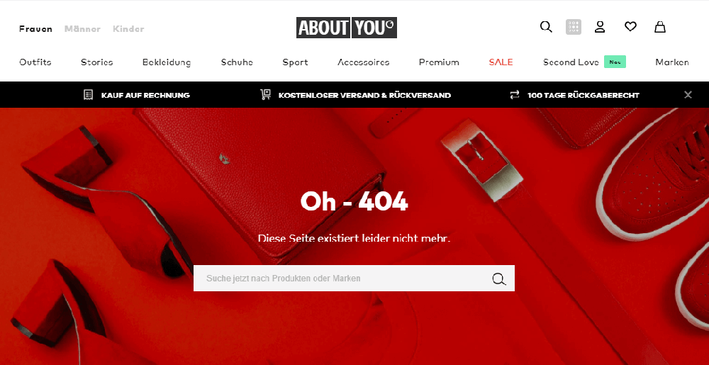 404-Seite von About You