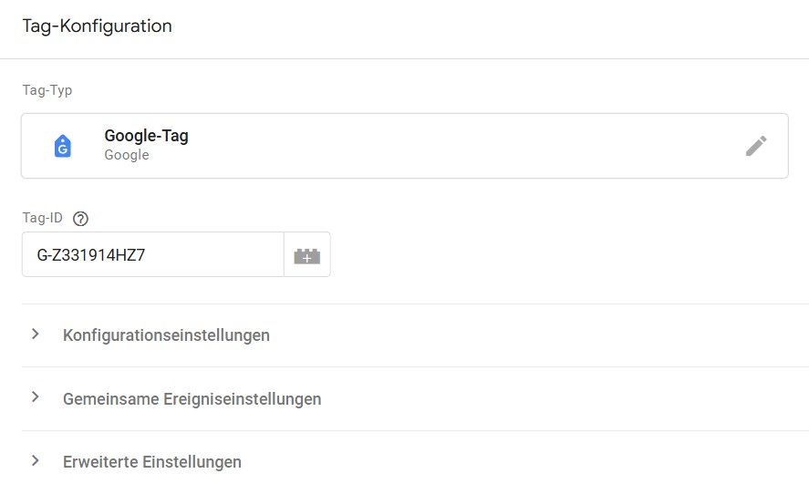 Google Tag Manager Integration Google Analytics einbinden: Feld zur Google Tag Manager Integration