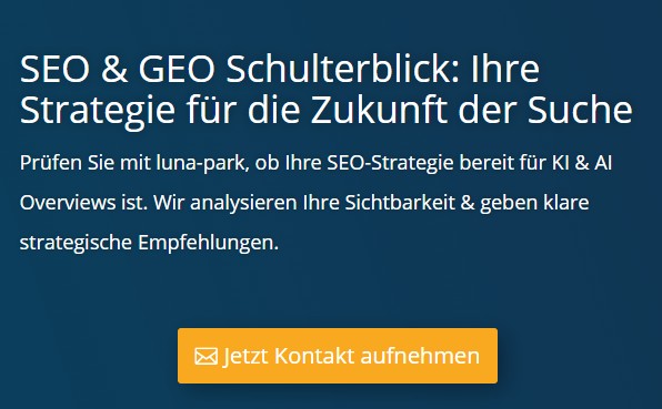 SEO und GEO Schulterblick Leistungsangebot: SEO und GEO Schulterblick; luna-park hilft bei der Umsetzung von KI Suchmaschinenoptimierung.